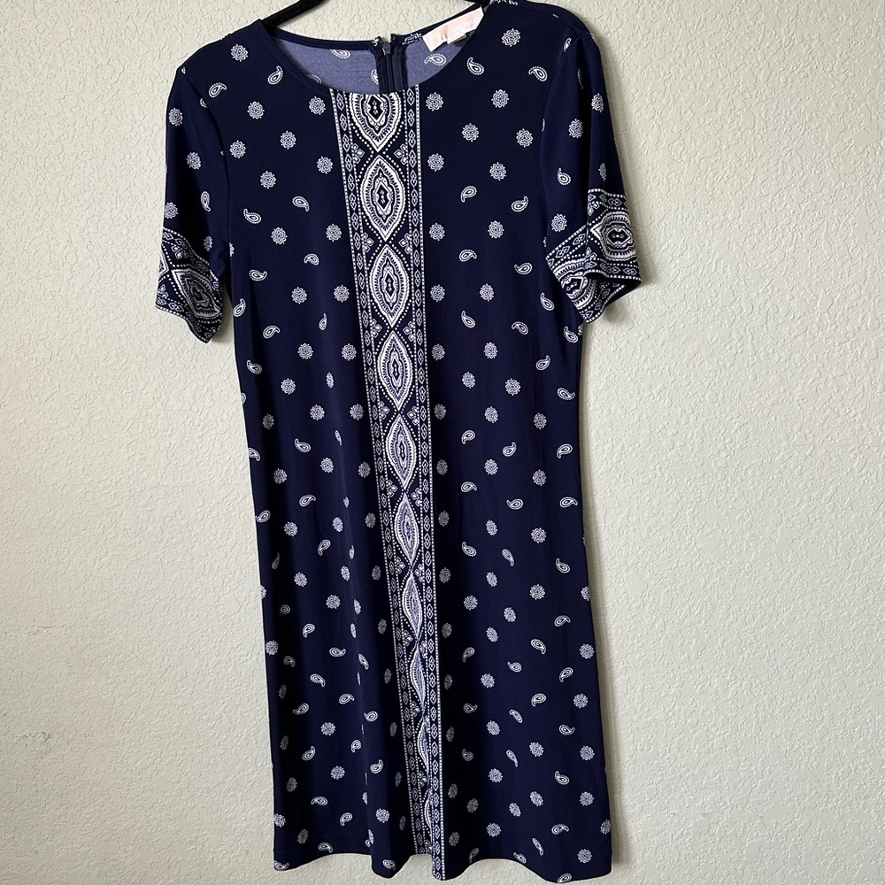 Michael by Michael Kors Paisley Bandana Navy Dress Size Medium